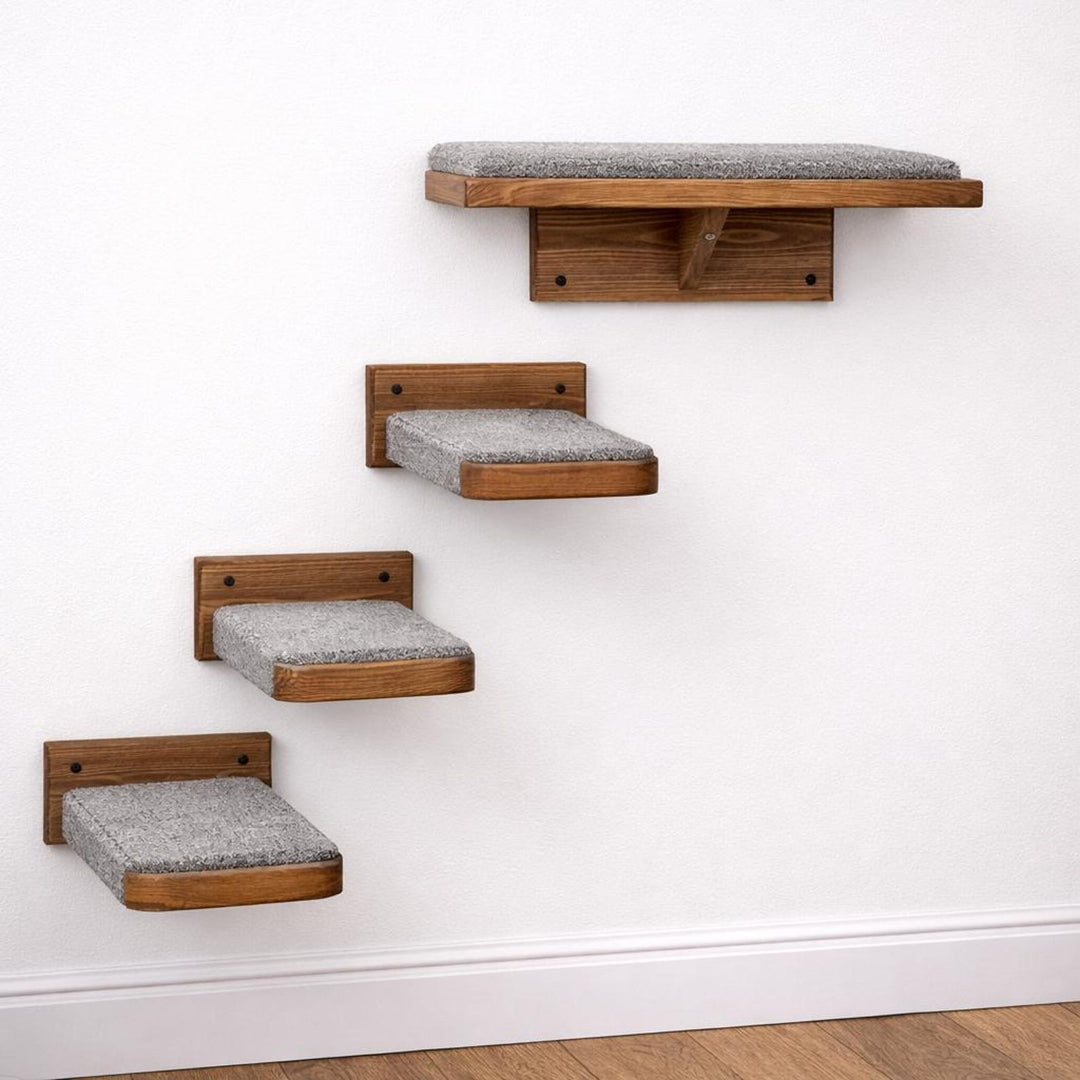 Cat Wall Climbing Blocks 3 Pack Vertical Play Path - Stumps Custom Wood