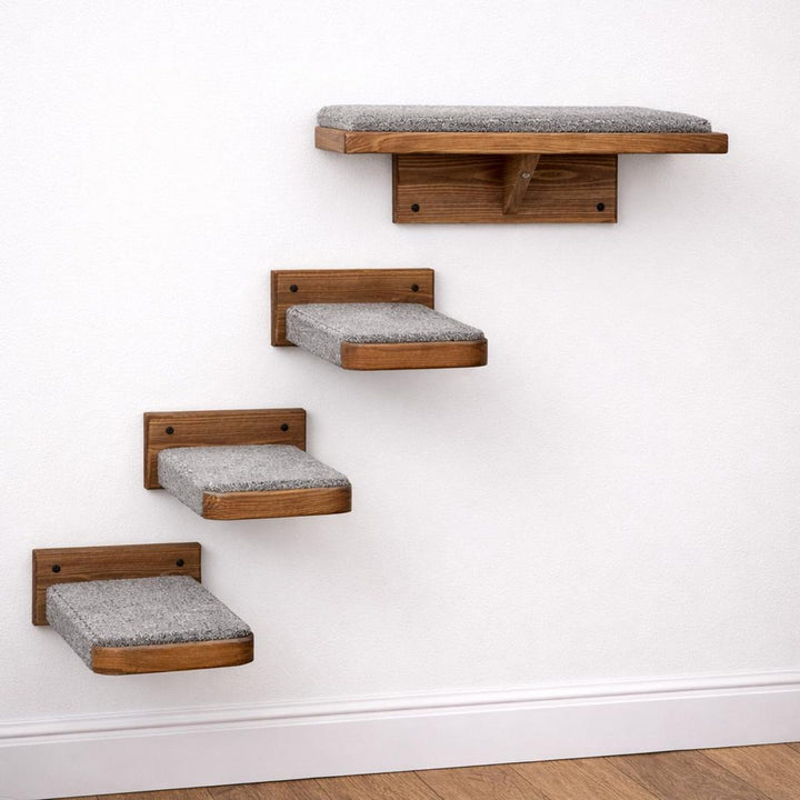 Cat Wall Climbing Blocks 3 Pack Vertical Play Path - Stumps Custom Wood