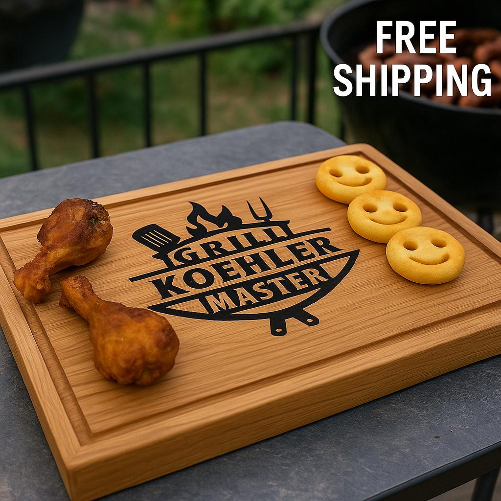 Custom BBQ Cutting Board, Fathers Day Gift, Barbeque Serving Tray - Stumps Custom Wood