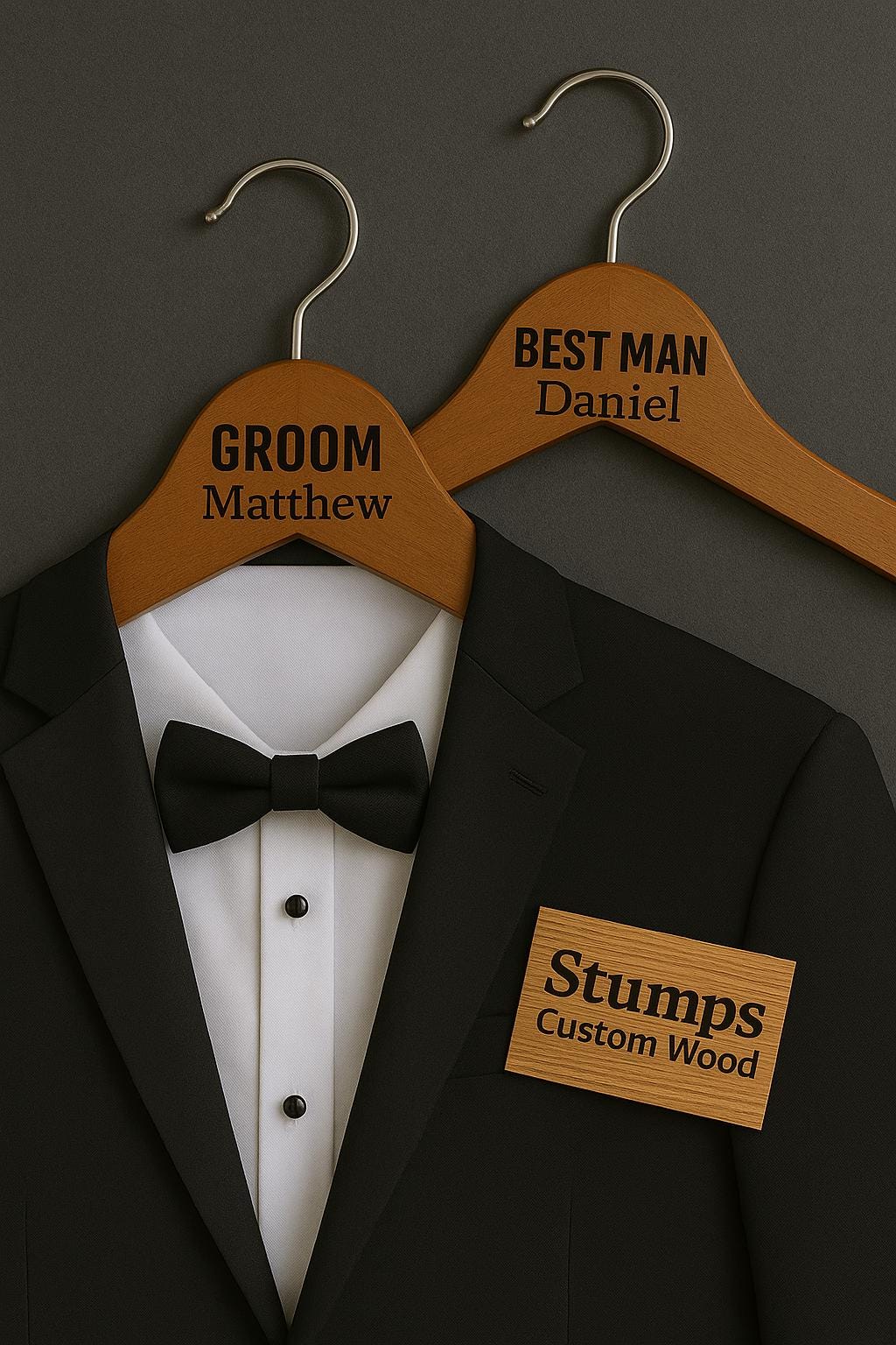 Custom Bridesmaid Hanger – Personalized Wooden Wedding HangerGift Idea - Stumps Custom Wood