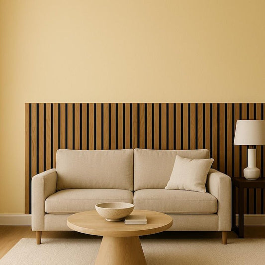 custom oak acoustic slat wall panels – Modern Acoustic Accent Wall - Stumps Custom Wood