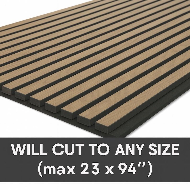 custom oak acoustic slat wall panels – Modern Acoustic Accent Wall - Stumps Custom Wood