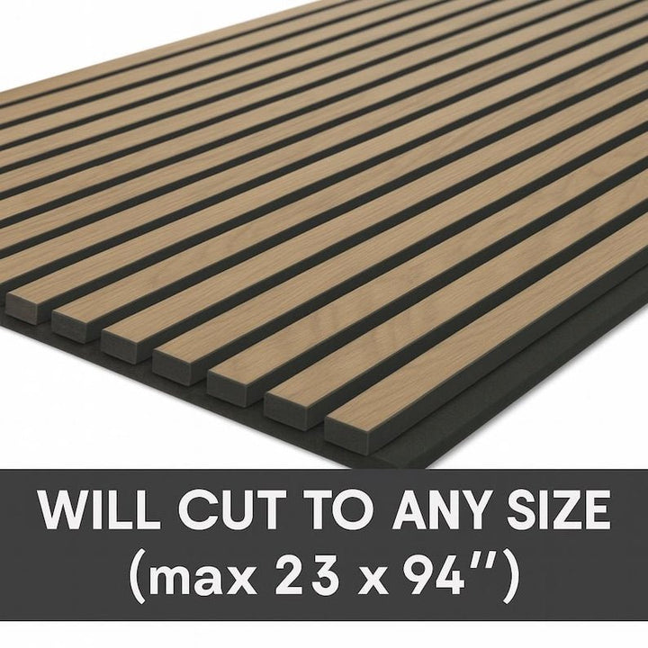 custom oak acoustic slat wall panels – Modern Acoustic Accent Wall - Stumps Custom Wood