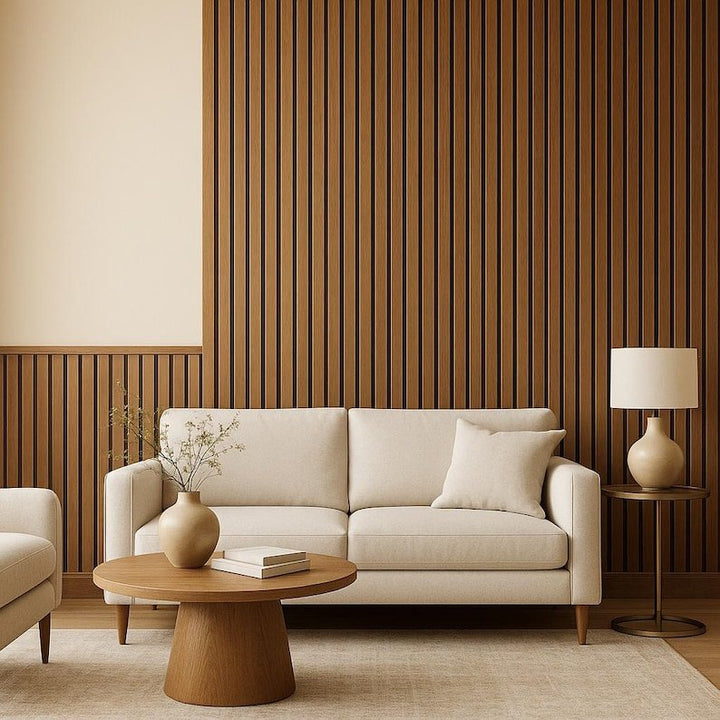 custom oak acoustic slat wall panels – Modern Acoustic Accent Wall - Stumps Custom Wood