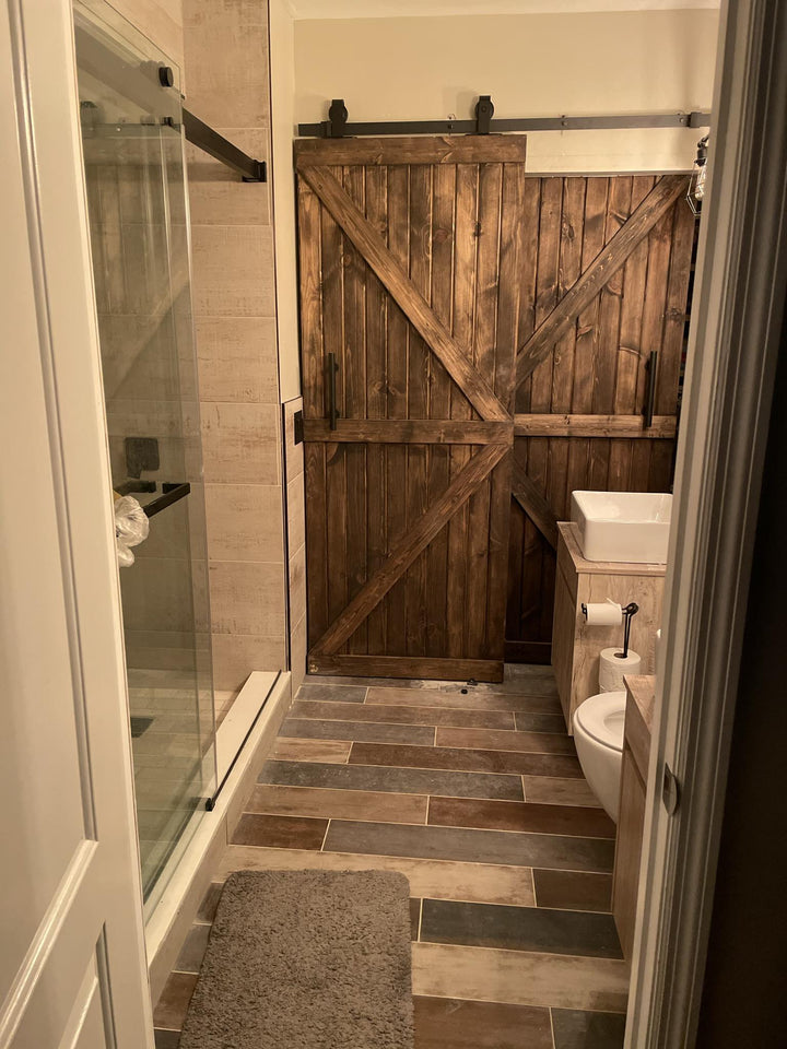 custom rustic sliding door: Custom Rustic Sliding Door Fully Assembled - Stumps Custom Wood