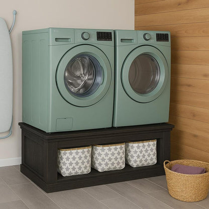 custom washer dryer pedestal | Farmhouse Laundry Base - Stumps Custom Wood