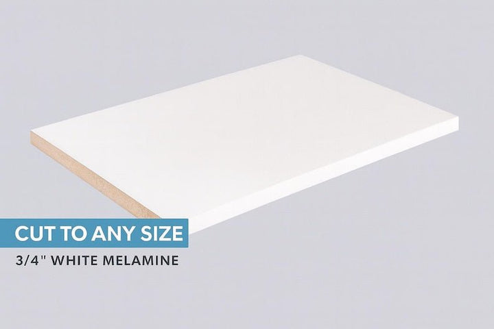 custom white melamine shelves Cut to Order: 3/4" Thick Particleboard - Stumps Custom Wood