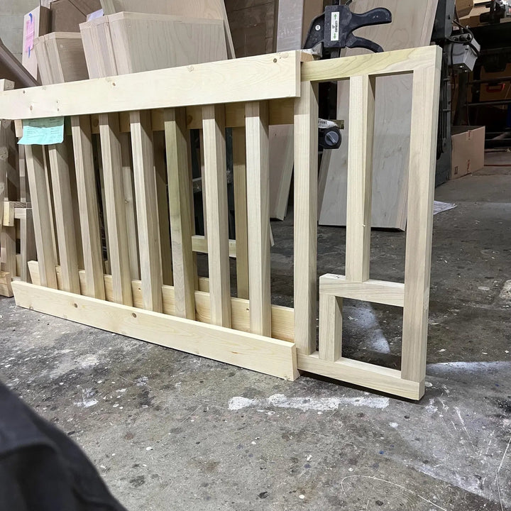 Custom Wood Sliding Pet Gate with Cat Pass-Through | Multi-Pet Safety Barrier - Stumps Custom Wood