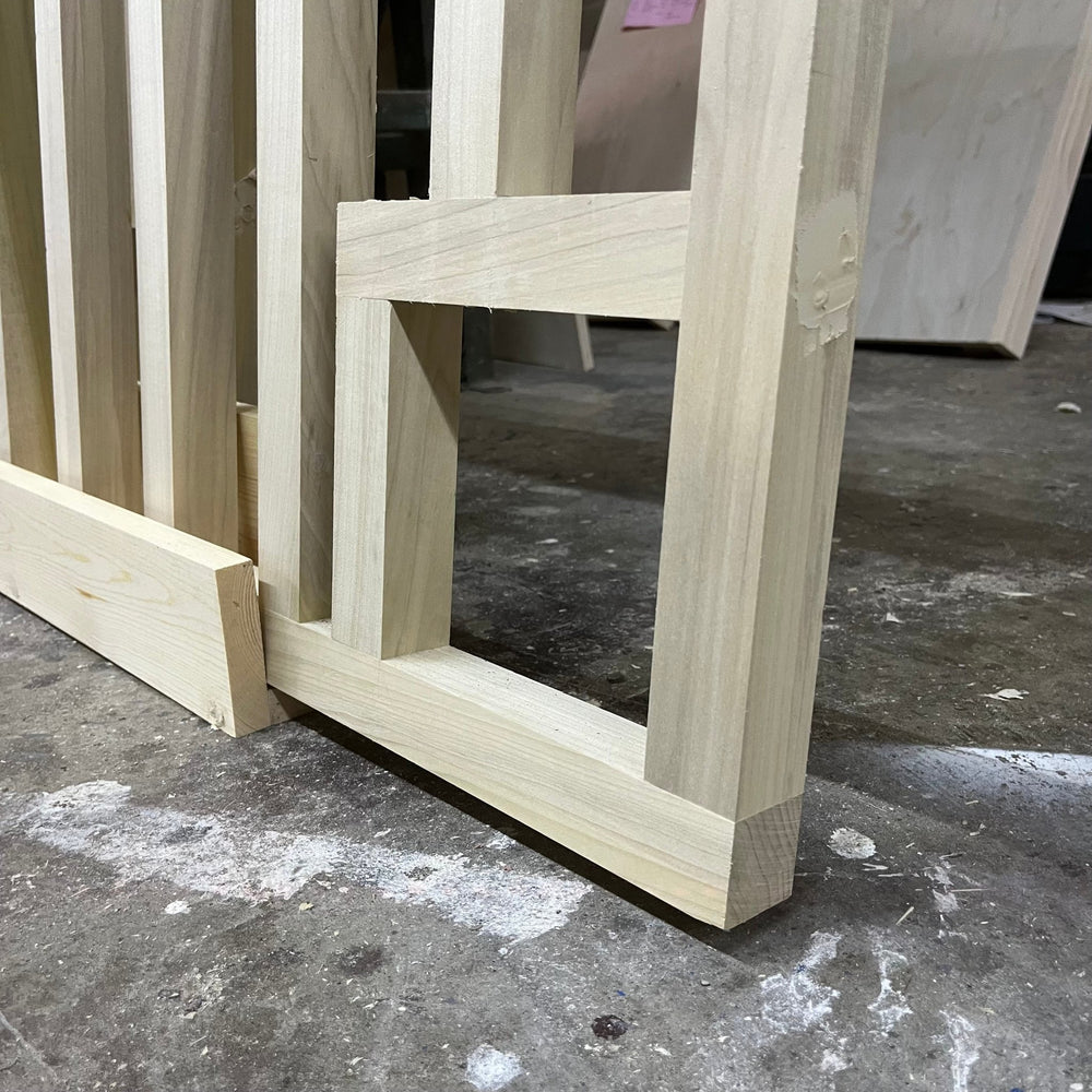Custom Wood Sliding Pet Gate with Cat Pass-Through | Multi-Pet Safety Barrier - Stumps Custom Wood