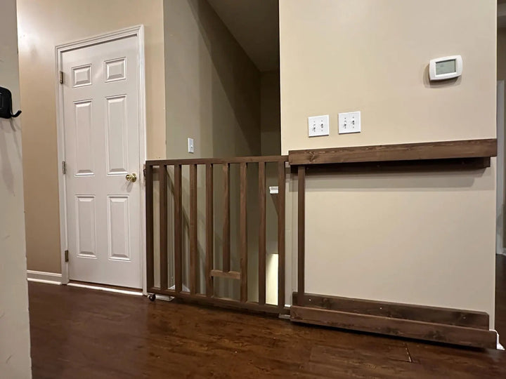 Custom Wood Sliding Pet Gate with Cat Pass-Through | Multi-Pet Safety Barrier - Stumps Custom Wood