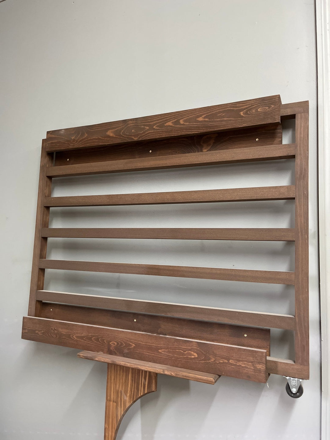 Dark Walnut Sliding Pocket Gate 43” wide x 36”tall (Clearance) - Stumps Custom Wood