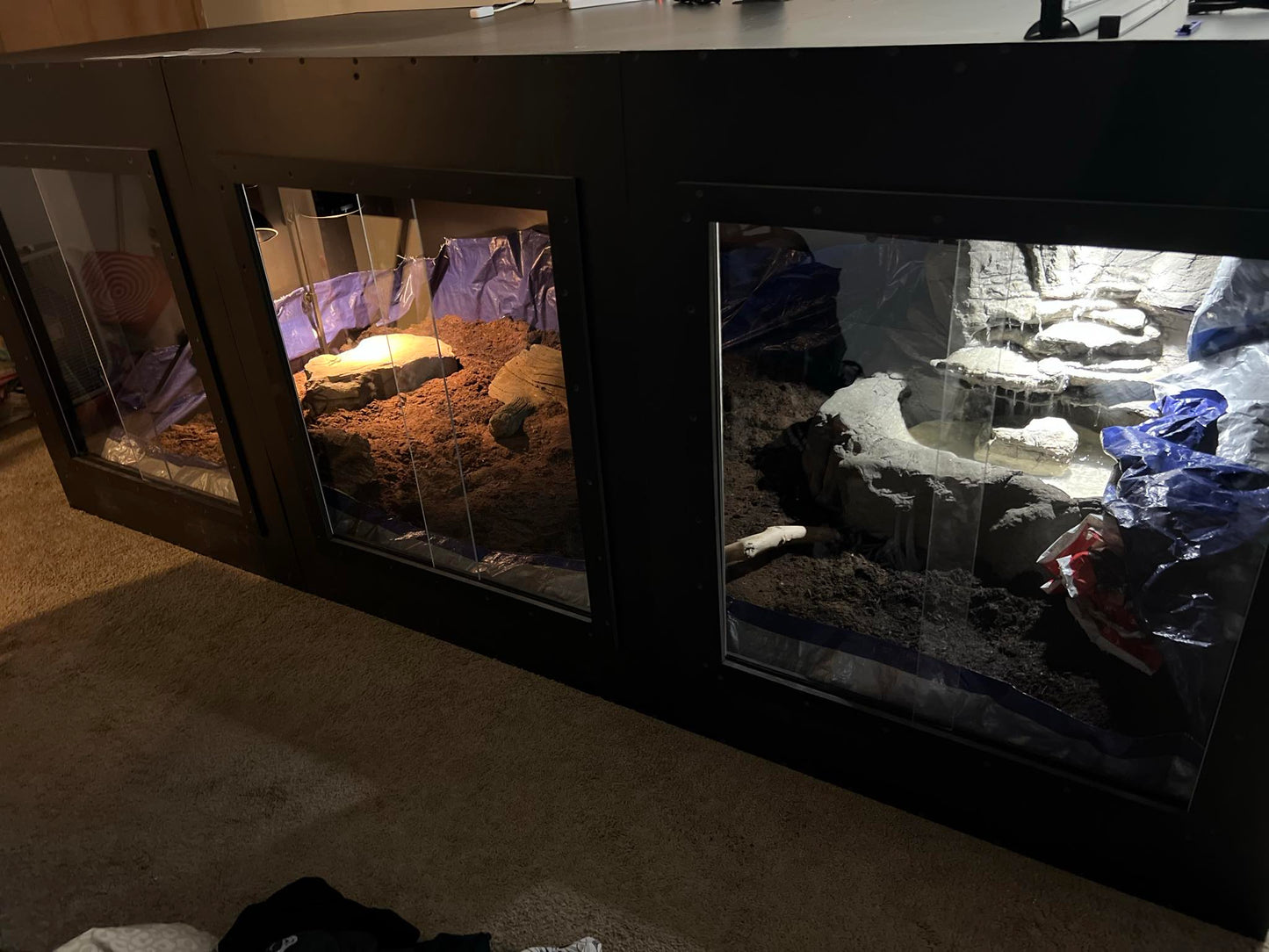 Large Bioactive PVC Reptile Enclosure with Tempered Glass Doors