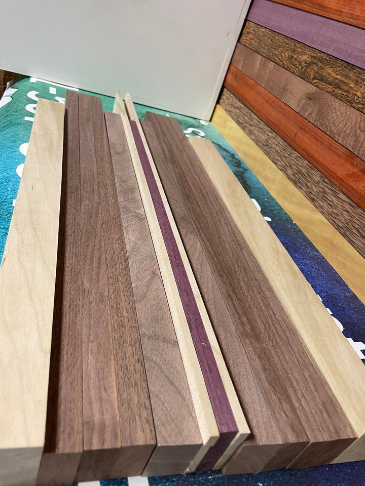Exotic Hardwood Cutting Board Blanks: Mixed Wood Lumber (19pc) - Stumps Custom Wood