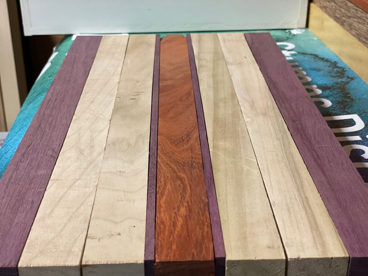 Exotic Hardwood Cutting Board Blanks: Mixed Wood Lumber (19pc) - Stumps Custom Wood