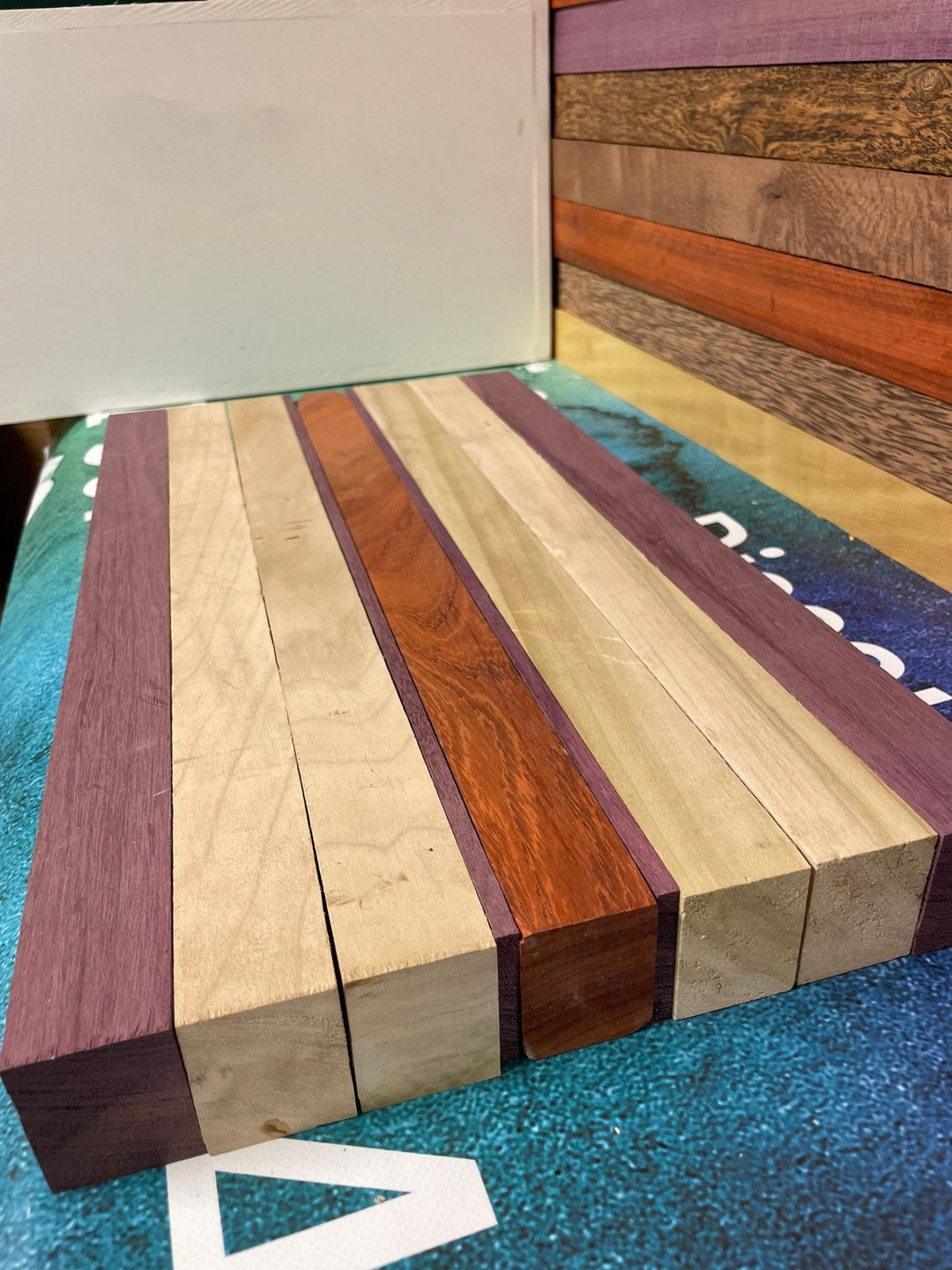 Exotic Hardwood Cutting Board Blanks: Mixed Wood Lumber (19pc) - Stumps Custom Wood