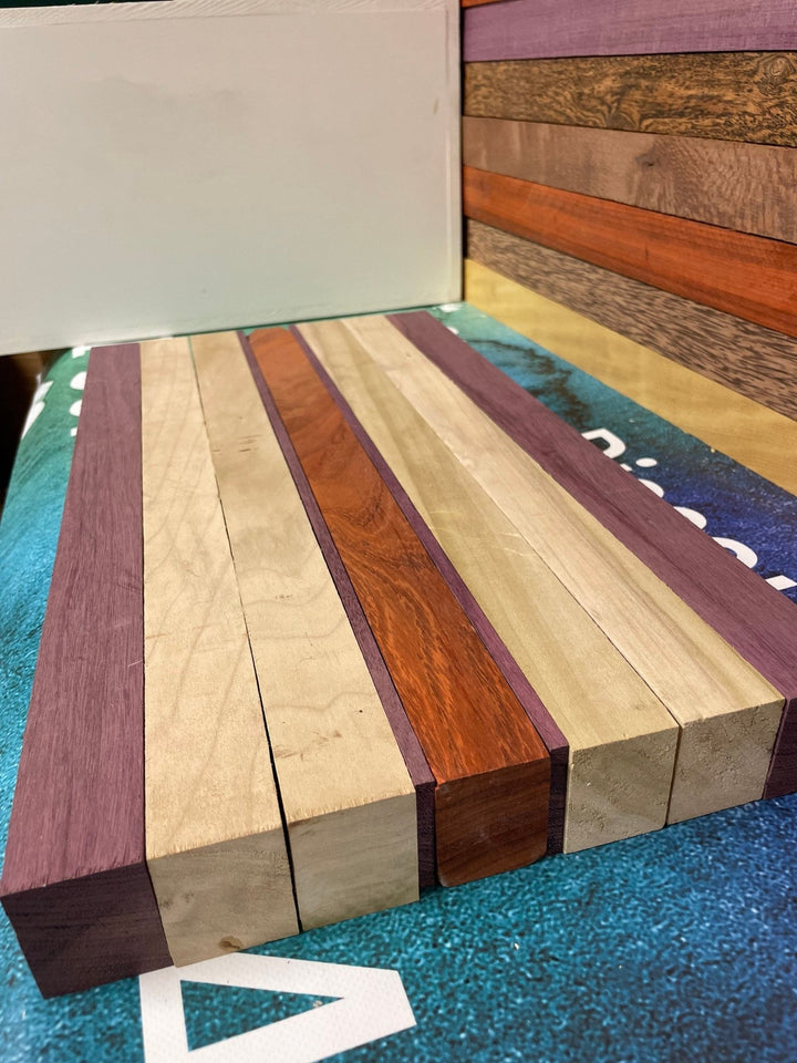 Exotic Hardwood Cutting Board Blanks: Mixed Wood Lumber (19pc) - Stumps Custom Wood