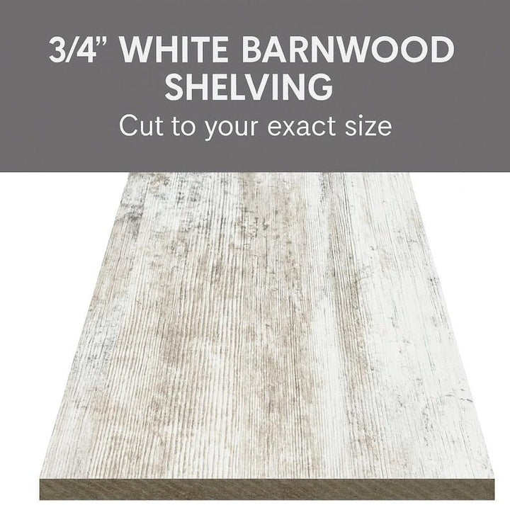 Farmhouse White Barnwood Tone Shelves – 3/4” Custom Cut Boards - Stumps Custom Wood