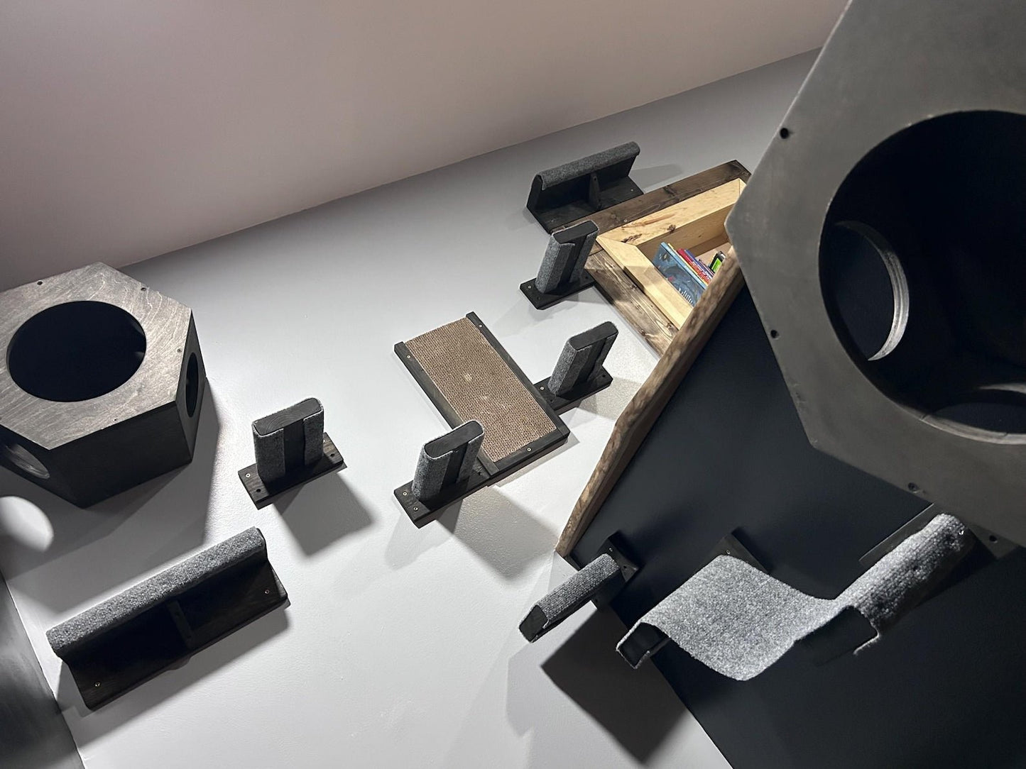 Floating Cat Wall Perch Ledge With Carpet Grip - Stumps Custom Wood