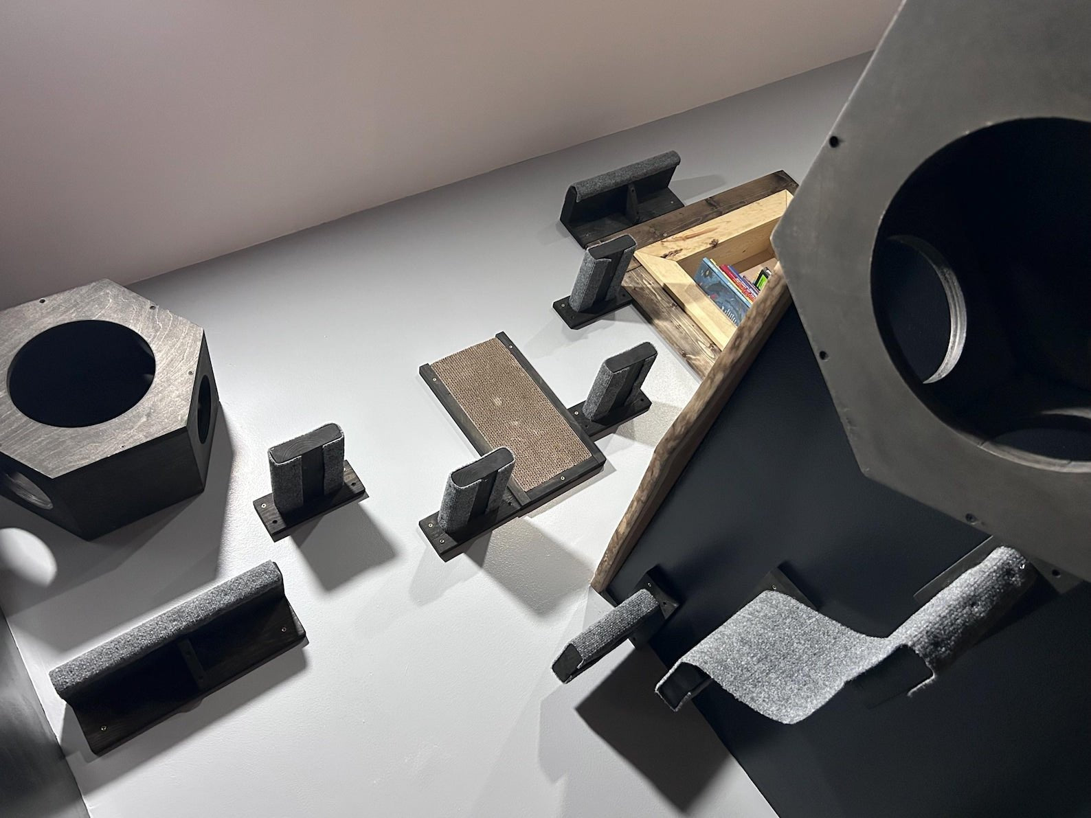 Floating Cat Wall Perch Ledge With Carpet Grip - Stumps Custom Wood