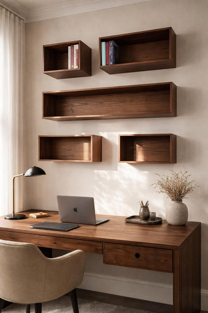 Floating Walnut Bookcase Shelf With Hidden Mount - Stumps Custom Wood