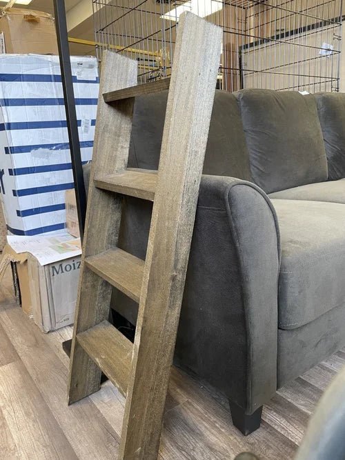 Handmade Blanket &amp; Planter Holder | Leaning Ladder Blanket Rack - Stumps Custom Wood