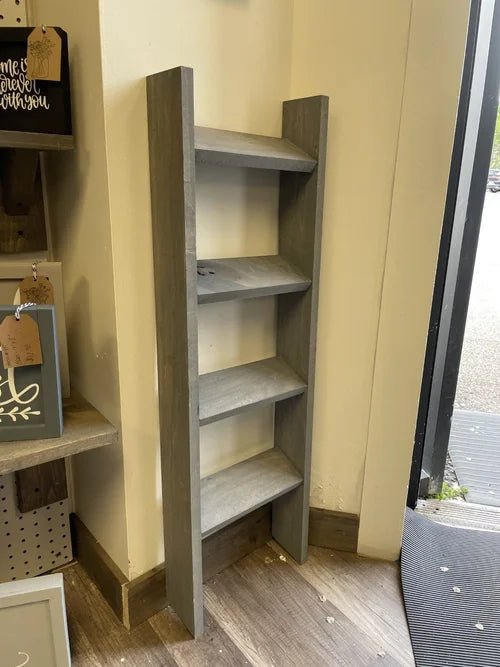 Handmade Blanket & Planter Holder | Leaning Ladder Blanket Rack - Stumps Custom Wood