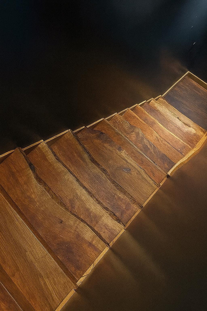 Handmade Live Edge Wood Stair Treads: Rustic Modern Upgrade (4 Pack) - Stumps Custom Wood