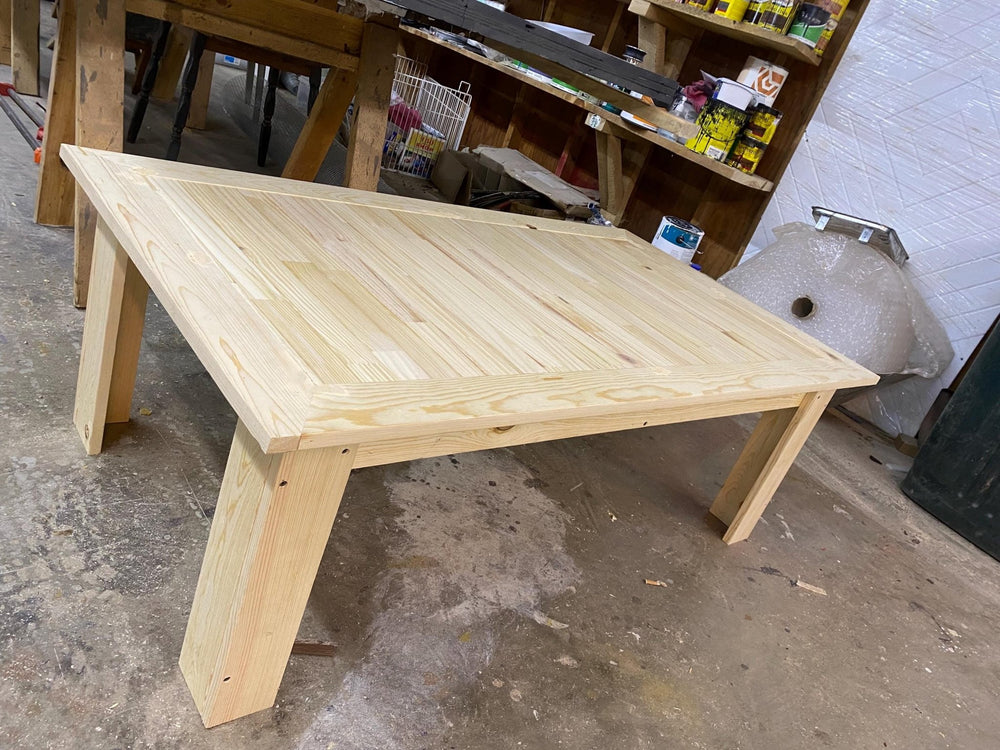 Handmade Wood Puzzle Table with Storage - Stumps Custom Wood - Stumps Custom Wood