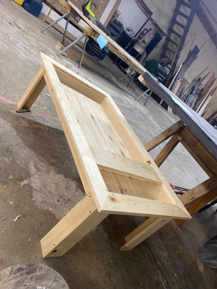 Handmade Wood Puzzle Table with Storage - Stumps Custom Wood - Stumps Custom Wood
