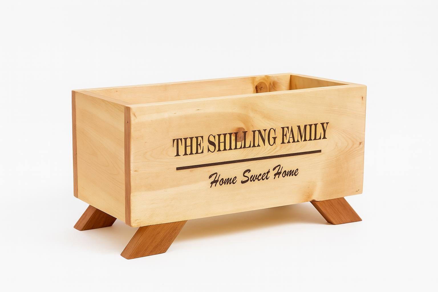 Handmade Wooden Bar Wine Cooler Trough: Engraved Beverage Station - Stumps Custom Wood