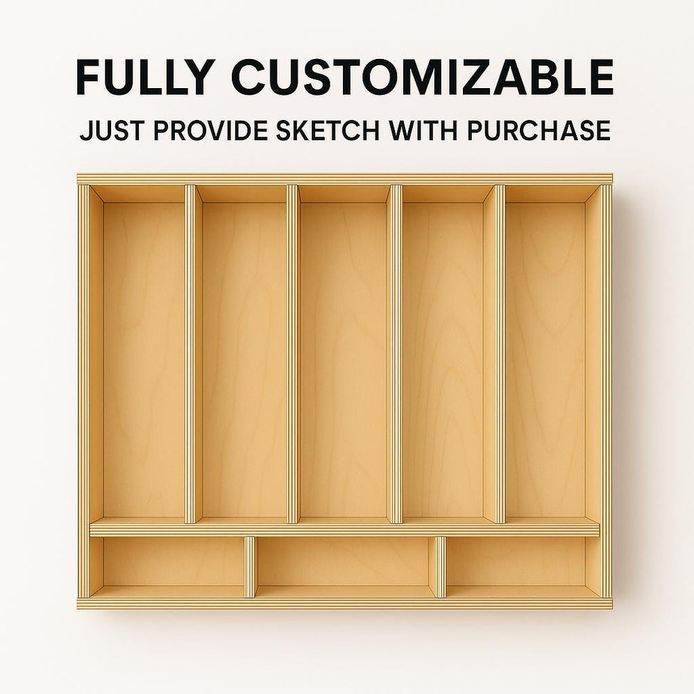Handmade Wooden Drawer Organizer: Custom Baltic Birch Kitchen Utensil - Stumps Custom Wood