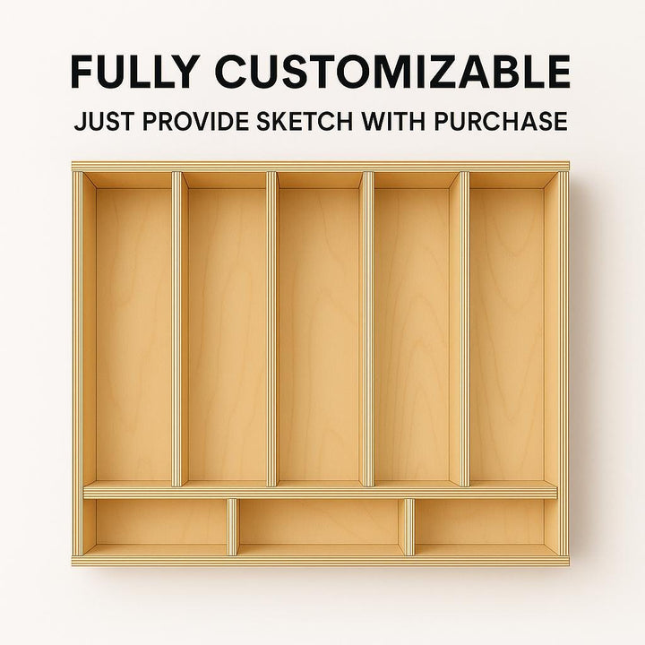 Handmade Wooden Drawer Organizer: Custom Baltic Birch Kitchen Utensil - Stumps Custom Wood