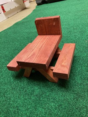 Squirrel Feeder Picnic Table | Handmade Wooden Rodent Feeder for Backyard & Garden
