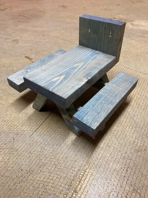 Squirrel Feeder Picnic Table | Handmade Wooden Rodent Feeder for Backyard & Garden