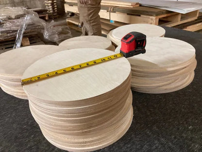 Round Plywood Cut Out | 1pc Circle Shape 6–16” | ½” Thick Birch Craft Wood