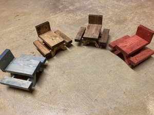 Squirrel Feeder Picnic Table | Handmade Wooden Rodent Feeder for Backyard & Garden