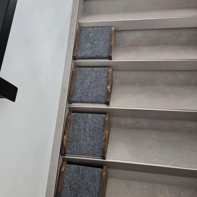 Wooden Dog Ramp for Stairs - 2-Pack Solid Hardwood Non-Slip Pet Ramp