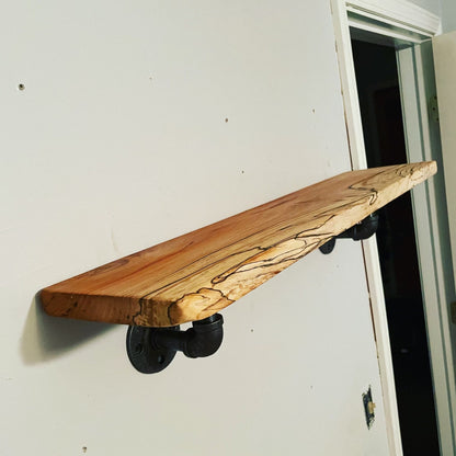 Spalted Maple Live Edge Shelf: Rustic Wall Decor