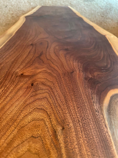 Puzzle Piece Black Walnut Charcuterie Board: XL Live Edge Cutting Board