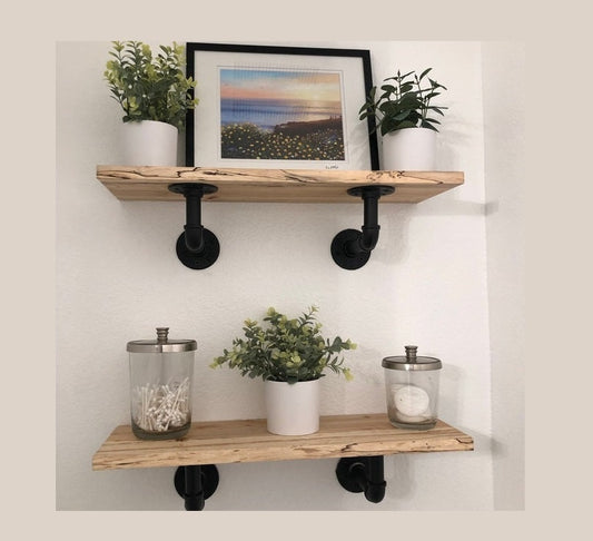 Spalted Maple Live Edge Shelf: Rustic Wall Decor