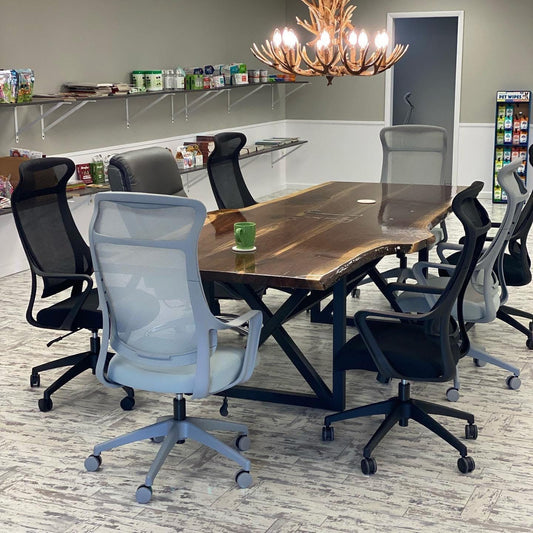Handcrafted Live Edge Walnut Dining Table: Modern Rustic Furniture