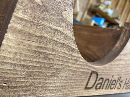 Personalized Hat Organizer Box: Engraved Wooden Keepsake Storage Gift for Him
