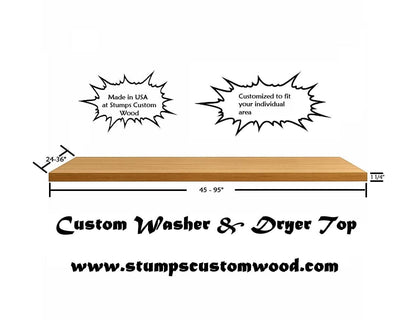 Wooden Washer and Dryer Top: Custom Laundry Room Countertop Handcrafted to Fit