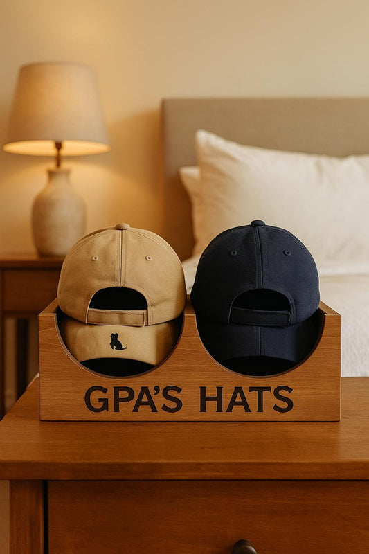 Personalized Hat Organizer Box: Engraved Wooden Keepsake Storage Gift for Him