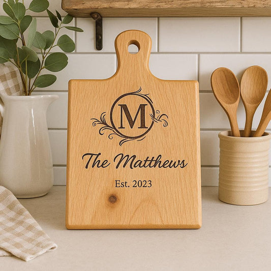 Custom Oak Wedding Cutting Board: Personalized Charcuterie Board, Engagement & Anniversary Gift