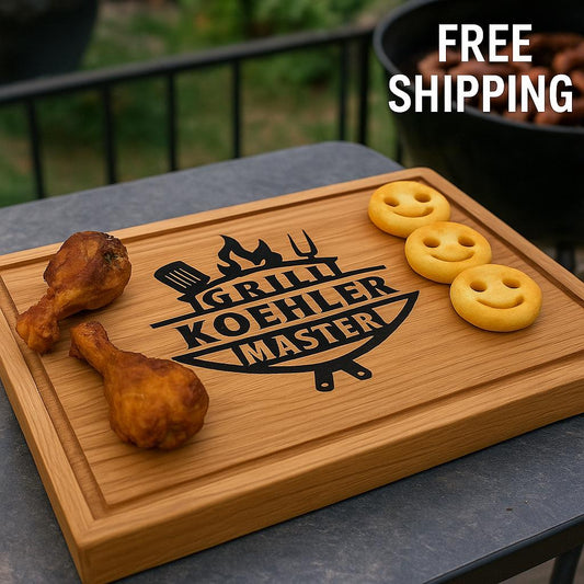 Custom BBQ Cutting Board, Fathers Day Gift,  Barbeque Serving Tray, Grilling Charcuterie Board, Gift for Him, Crafted by Stumps Custom Wood