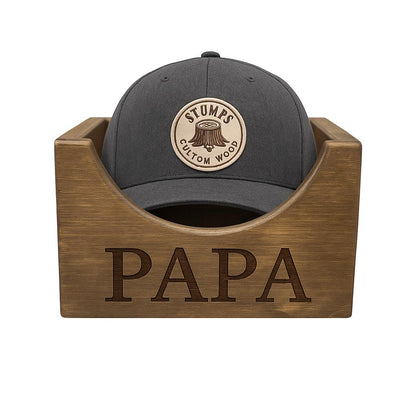Wooden Hat Organizer Box: Custom Groomsmen Gift, Rustic Storage Keepsake for Men
