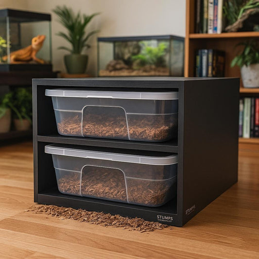 SCW 28qt Recessed Heat Reptile Rack | PVC Snake Breeder Rack