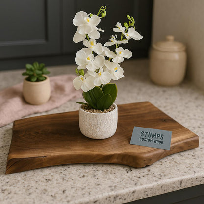 Rustic Walnut Live Edge Cutting Board: Handmade Charcuterie Board, Serving Tray & Gift