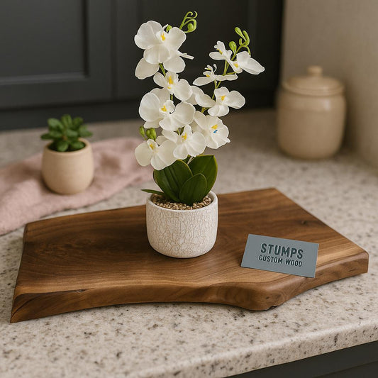 Rustic Walnut Live Edge Cutting Board: Handmade Charcuterie Board, Serving Tray & Gift